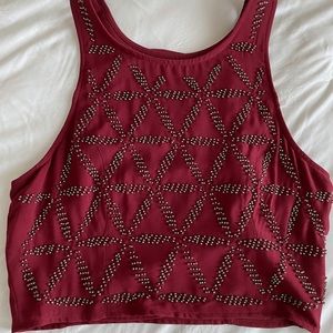 Hollister🍷 Burgundy cropped top // size: S // great condition